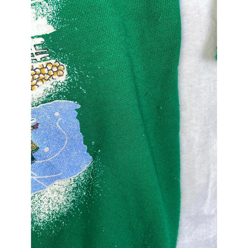 Vtg Holiday Time Christmas Sweatshirt Fleece L Ugly Sweater Village Made in USA - Picture 8 of 10